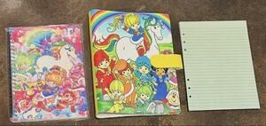 Rainbow Brite size A5 Binder w/ stationery paper and notebook